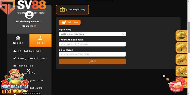 Điều kiện để rút tiền SV88 hiệu quả